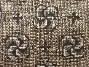 アンティーク　風車模様織り出し本場泥大島紬着物アンサンブル